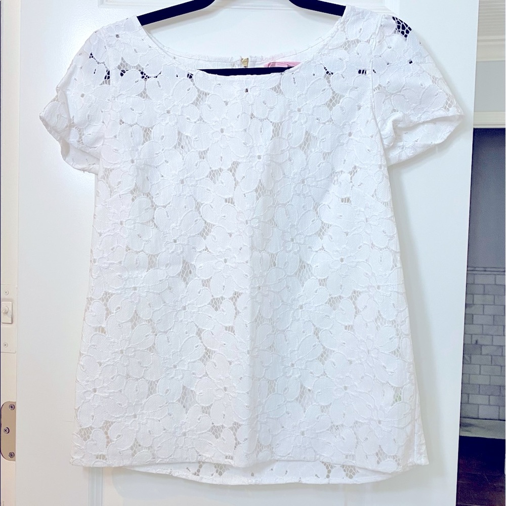 Lilly Pulitzer Floral Lace Top - Small